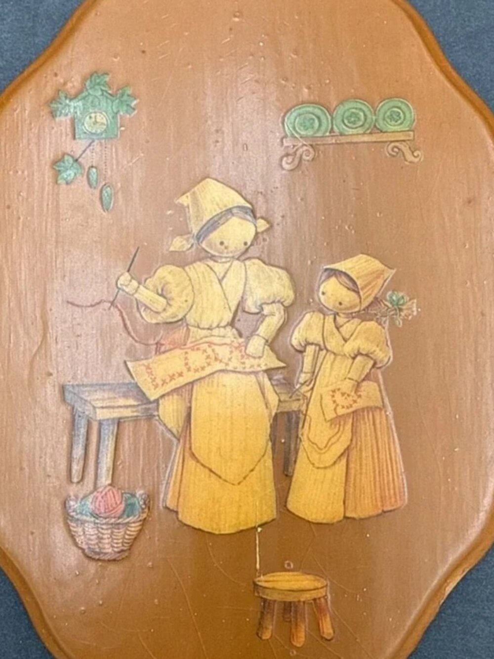 Folk Art Wooden Tray